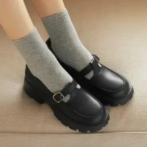 엠.무크 렉사 소가죽 버클 청키 슈즈 블랙 516523209AA