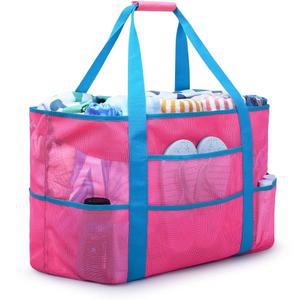 오스카르트 메시 비치백 엑스트라 라지 방수 샌드프루프 비치 토트 풀 수영백 여행 휴가 필수품