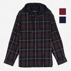 HC07 가을 겉기모 스트링 체크셔츠 후드탈부착 CSK637