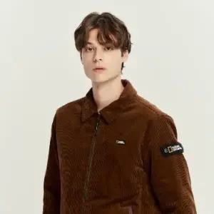 N224MSH020 코듀로이 카라넥 집업 자켓_IC