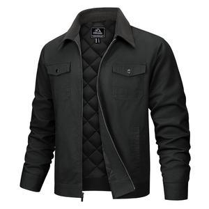 TACVASEN 남성 캐주얼 퀼팅 코튼 재킷 카고 코듀로이 칼라 워크 샤켓 가을과 겨울용 포켓 5개 포함