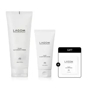 [라곰][약산성SET] 피에이치 큐어 폼 클렌저 120ml+젤 투 워터 클렌저 220ml (+아쿠알렌세럼 3매 증정)