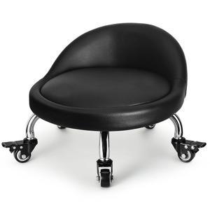 FLOLXNB 낮은 높이의 스툴 등받이가 있는 의자 롤러 시트 홈 오피스 차고 상점용