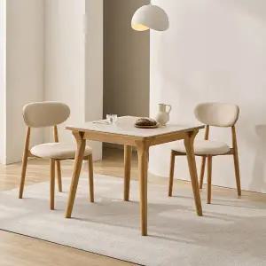 [삼익가구]클리프 포세린 세라믹 2인용 원목 800 식탁세트(의자2)