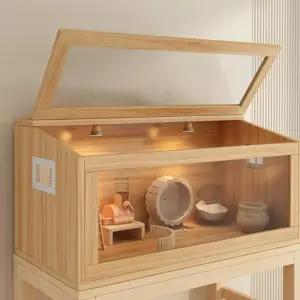 햄스터 케이지 하우스 대형 사육장 우드 집 친칠라