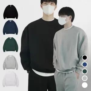 헤비웨이트 빅사이즈 남자 기본 무지 오버핏 회색 검정 맨투맨