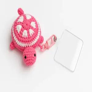 원플러스원 거북이 줄자 베트남 손뜨개 장인이 수공예로 만든 귀여운 줄자 키링 폰스트랩