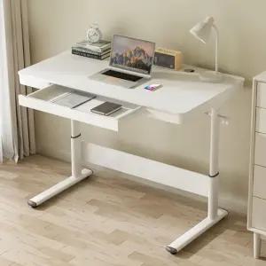 높이조절 1인용책상(LHOSDE0001) 800x600mm 화이트 공부 학생 심플 노트북 리틀하우스마켓