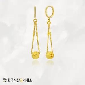 한국자산금거래소 KAGE 24K 순금 샤인 드롭 볼 귀걸이