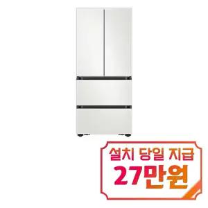 [삼성] 비스포크 AI 김치플러스 4도어 키친핏 MAX 김치냉장고 420L (코타 화이트) / RK70F42M2A