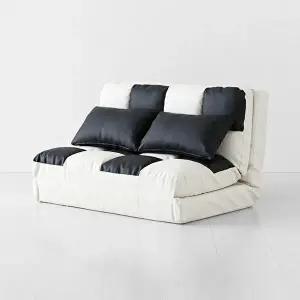 [마켓비]앰보 2인 좌식 소파베드 화이트/블랙 0812.0203