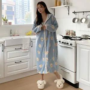 [미나그램] 캠핑 파자마 수면잠옷 후드집업원피스