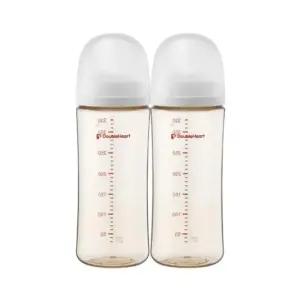 더블하트 아기 젖병 노꼭지 트윈팩 330ml 화이트
