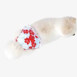 강아지 애견 순면 블루 꽃무늬 생리 위생 팬티 (S) (WF2E1CF)