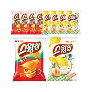 오리온 스윙칩 볶음고추장 60g, 5개 + 양파크림치즈 60g, 5개