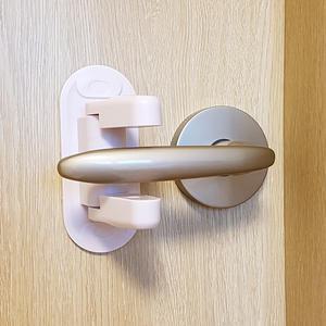 사각턱 방문손잡이 안전잠금장치(2P) 아기안전문대용