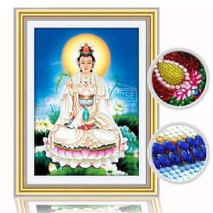 소원성취관세음보살 보석십자수(원형큐빅/부분)