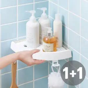 버티고 욕실코너선반 2개 무타공 원터치 화장실선반