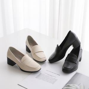 사각코 통굽 로퍼힐 미들힐 펌프스 로퍼구두 5cm