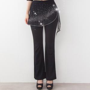 오로라 랩 댄스바지 스포츠 댄스복 라인 밸리 라틴 사교 성인 여성 빅사이즈 나팔 팬츠