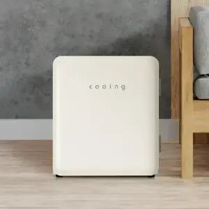 쿠잉 레트로 무소음 미니냉장고 REF-N30 크림 소형 원룸 예쁜 작은 화장품 술