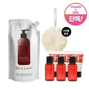 [탄][SSG단독] 탄 THANN 아로마틱 우드 샤워젤 500ml 리필용 세트