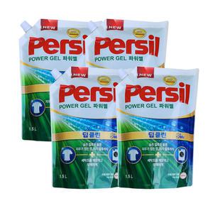 퍼실 딥클린 파워젤 듀얼 액체세탁세제 리필 1.5L 4개 일반드럼겸용