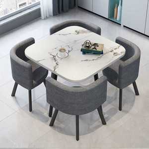 체스넛 원형 식탁세트 4인용 페브릭 공간활용