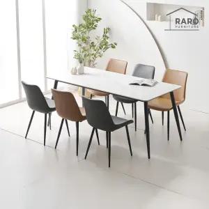 [/착불배송] 클래시 1800 포세린 통 세라믹 6인 식탁 세트 (식탁+의자6)