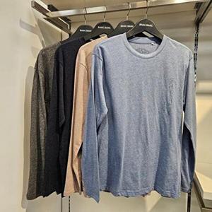 [셀러허브 1]뱅뱅 HC09 남성 봄 베이직 면 긴팔티셔츠 저가행사 라운드 레터링디자인의 편하게  입는티셔