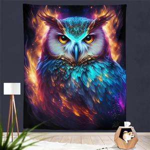 부엉이 프린트 태피스트리 벽걸이 천 방 패브릭 장식 벽 카펫 배경 빅 사이즈
