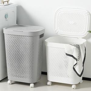 바퀴달린 이동식 대용량 빨래바구니 메쉬 세탁바구니 2size