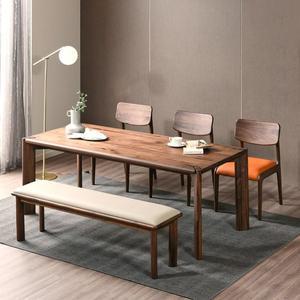 [스코나] 오니안 호두나무 월넛 원목 6인 식탁세트(벤치형)