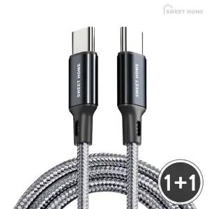 1+1 S메탈패브릭 25w CtoC 고속충전 케이블 1.5m