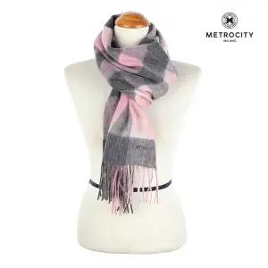 [롯데백화점]메트로시티 크러쉬 체크 울 머플러 MMFC-4102