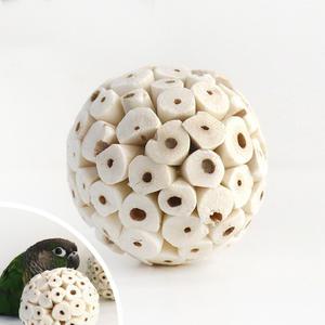 부드러운 솔라볼 중형 1P 천연 앵무새 장난감 입질