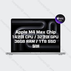 M4 Max 칩을 탑재한 14인치 MacBook Pro MX2G3KH/A (14 CPU/32 GPU/36G RAM/1TB SSD/96W) - 실버
