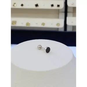 순은/전체실버925 남여공용 오닉스 5mm 은피어싱 귀걸이 12SS123661W 무도금
