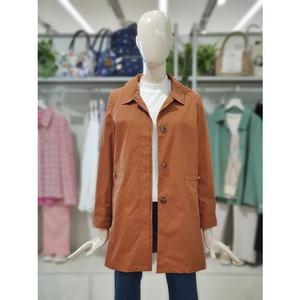 [갤러리아] 크로커다일레이디 체크 배색 소매 스탠카라 코트 CLDFCT102