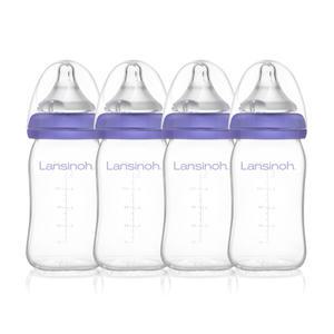 란시노 유리젖병 160ml 4P 신생아 아기(젖꼭지 S포함) 역류 방지 젖병