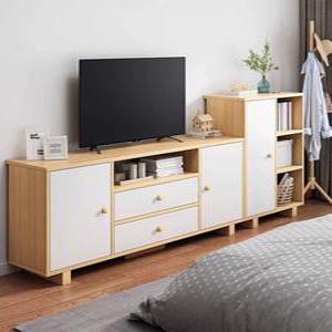 원룸티비장 좁은집 서랍형 노르딕 거실장 높은 메이플 우드 공간 장식장 원목