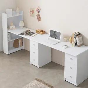 아트박스/플랜데코 스테토 2인용 h형 컴퓨터 책상 서랍형 2400 세트