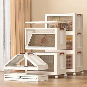 접이식 수납장 이동식 다용도 양문형 리빙박스 정리함