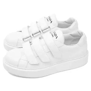 PRADA 남성 가죽 스니커즈 4O3510 3A6F F0009 WHITE