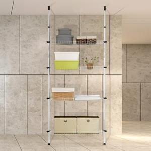 보노 베란다 선반 4단 (블랙) 좁은 공간 벽면 활용