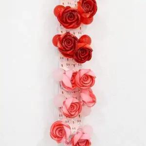 [다잇템] 여자 방울 머리끈 엘라스틱 장미꽃 니트 세트_16287887_588872