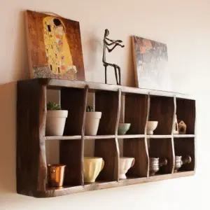 [서운아트] 느릅나무 원목 컵보관대/정리대/칸선반 (소)