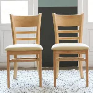 리비니아 케빈 원목 2인용  11 내츄럴아이보리가죽방석 2개