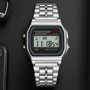 전자손목시계 메탈 알람 스톱워치 군대 군인 수능 수험생 입대 실속시계