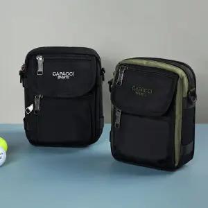 남성 핸드폰가방 소형 카라비너 지퍼 패브릭 크로스백 데일리 비즈니스